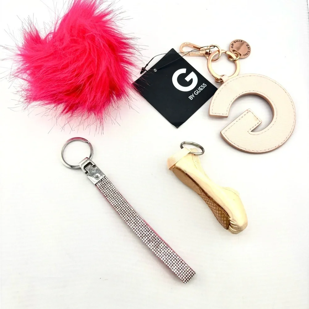 Girly & Glam Pink Keychain Bundle - Lot of 4 (NWT GUESS)